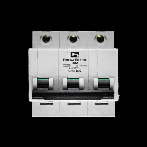 FEDERAL ELECTRIC 32 AMP CURVE D 10kA TRIPLE POLE MCB CIRCUIT BREAKER HDA STABLOK