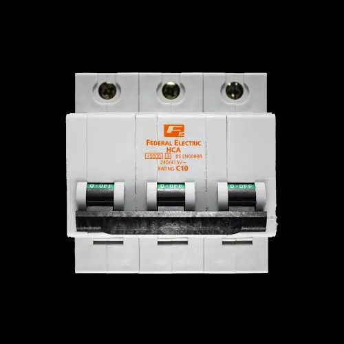 FEDERAL 10 AMP CURVE C 10kA TRIPLE POLE MCB CIRCUIT BREAKER STABLOK HCA HCA3P10