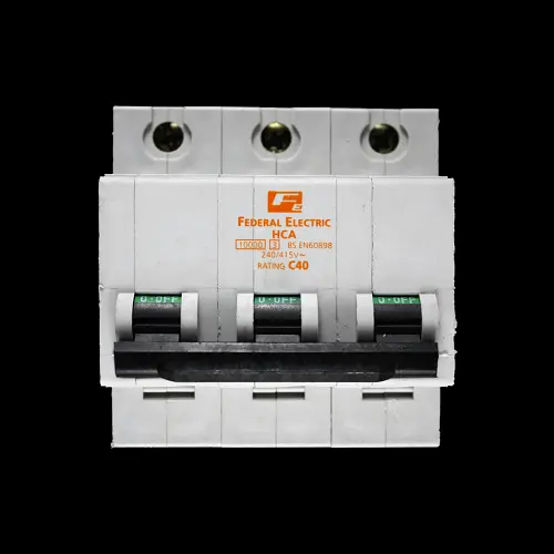 FEDERAL 40 AMP CURVE C 10kA TRIPLE POLE MCB CIRCUIT BREAKER STABLOK HCA
