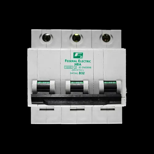 FEDERAL 32 AMP CURVE B 10kA TRIPLE POLE MCB CIRCUIT BREAKER HBA STABLOK
