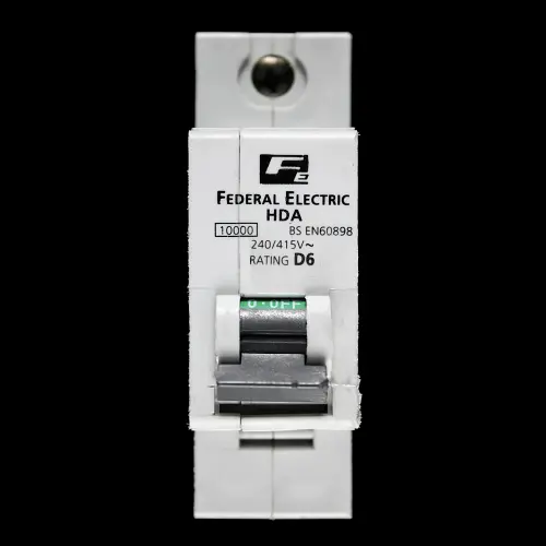 FEDERAL ELECTRIC 6 AMP CURVE D 10kA MCB CIRCUIT BREAKER HDA STABLOK