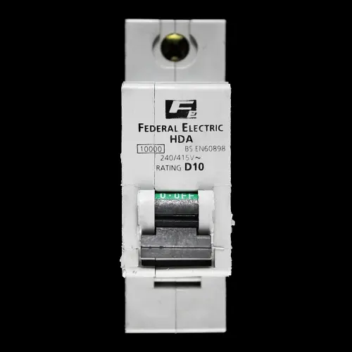 FEDERAL 10 AMP CURVE D 10kA MCB CIRCUIT BREAKER HDA STABLOK