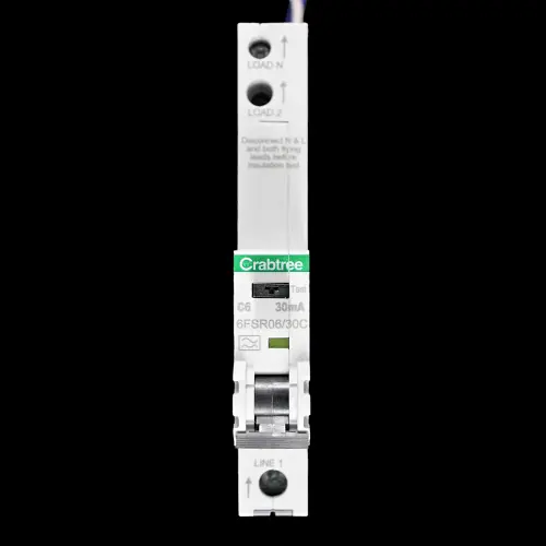 CRABTREE 6 AMP CURVE C 6kA 30mA RCBO TYPE A 6FSR06/30C LOADSTAR