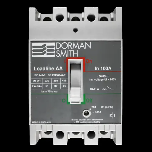 DORMAN SMITH 100 AMP 25kA TRIPLE POLE MCCB LOADLINE AA LLBAAT100