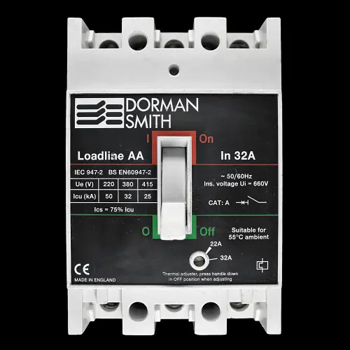 DORMAN SMITH 32 AMP 25kA TRIPLE POLE MCCB LOADLINE AA LLBAAT32
