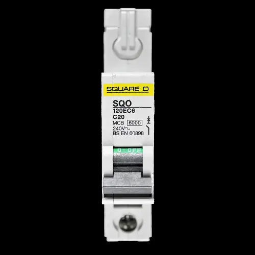 SQUARE D 20 AMP CURVE C 6kA MCB CIRCUIT BREAKER SQO 120EC6