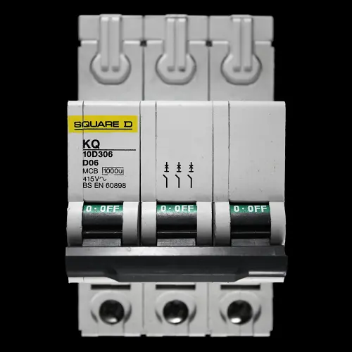 SQUARE D 6 AMP CURVE D 10kA TRIPLE POLE MCB CIRCUIT BREAKER KQ 10D306