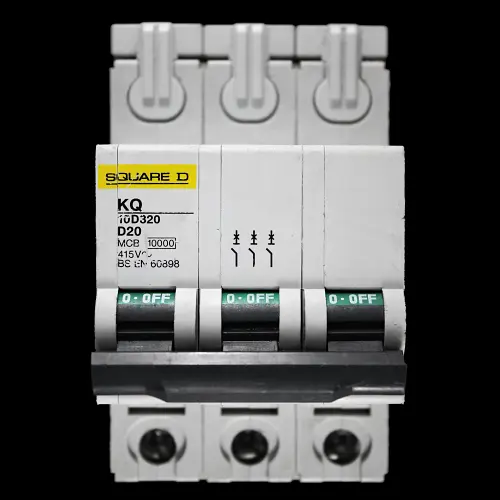 SQUARE D 20 AMP CURVE D 10kA TRIPLE POLE MCB CIRCUIT BREAKER KQ 10D320