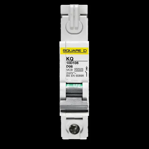 SQUARE D 6 AMP CURVE D 10kA MCB CIRCUIT BREAKER KQ 10D106