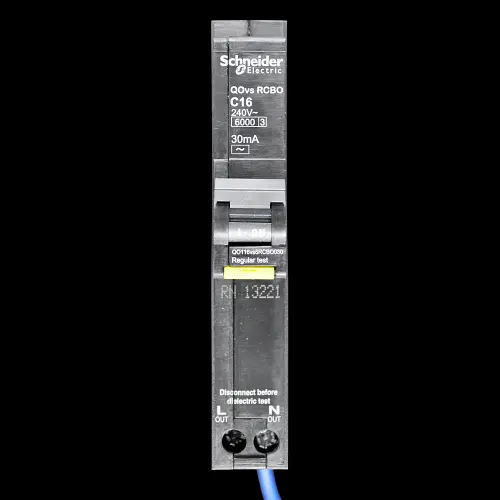 SCHNEIDER 16 AMP CURVE C 6kA 30mA RCBO TYPE AC QO116VS6RCBO030 QOVS