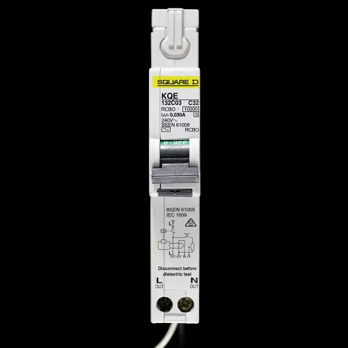 SQUARE D 32 AMP CURVE C 10kA 30mA RCBO TYPE AC KQE 132C03