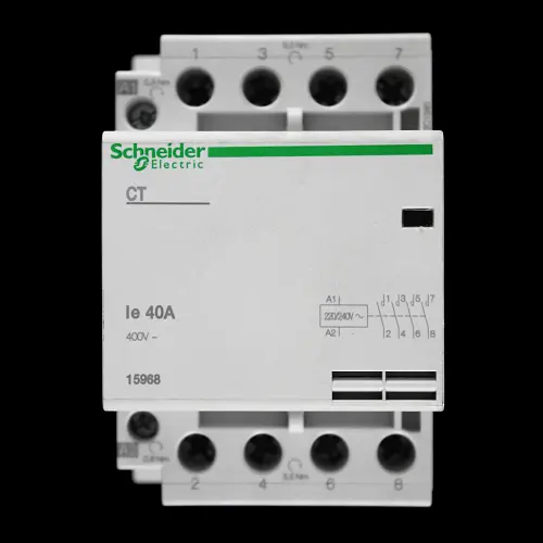 SCHNEIDER 40 AMP FOUR POLE NO CONTACTOR 240V AC 15968 CT