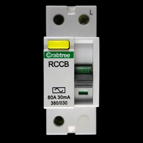 CRABTREE 80 AMP 30mA DOUBLE POLE RCCB RCD TYPE AC STARBREAKER 380/030