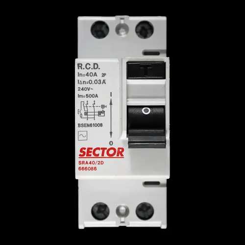 SECTOR 40 AMP 30mA DOUBLE POLE RCD TYPE AC SRA40/2D 666086