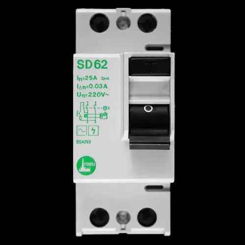 STEEPLE 25 AMP 30mA DOUBLE POLE RCD TYPE AC SD62