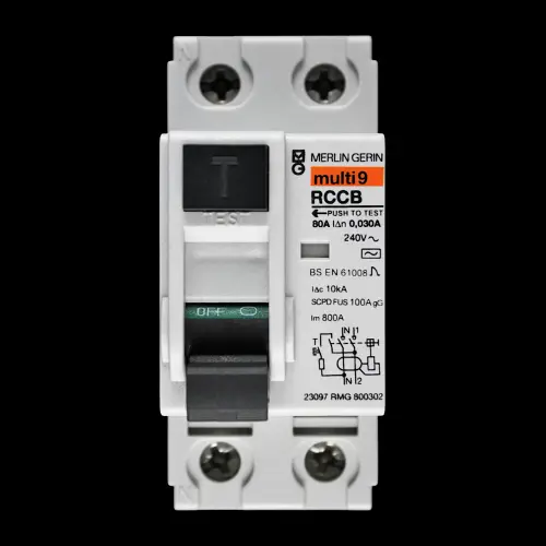 MERLIN GERIN 80 AMP 30mA 10kA DOUBLE POLE RCCB RCD TYPE AC 23097 RMG 800302