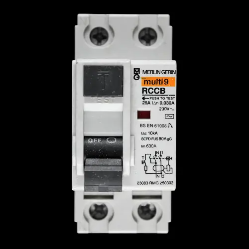 MERLIN GERIN 25 AMP 30mA DOUBLE POLE RCCB RCD TYPE AC 23083 RMG 250302