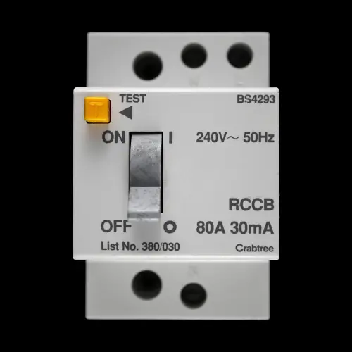 CRABTREE 80 AMP 30mA DOUBLE POLE RCCB RCD 380/030