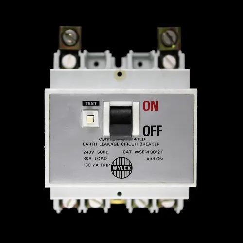 WYLEX 80 AMP 100mA DOUBLE POLE ELCB RCCB RCD WSEM 80/2 F