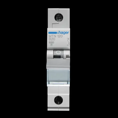 HAGER 20 AMP CURVE B 6kA MCB CIRCUIT BREAKER MTN120 434305