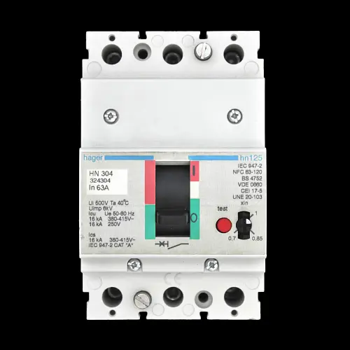 HAGER 63 AMP 16kA TRIPLE POLE MCCB HN304 324304 HN125