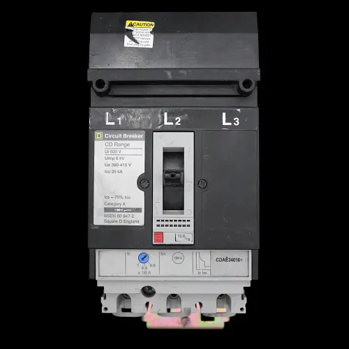 SQUARE D 16 AMP 25kA TRIPLE POLE MCCB CDAE34016