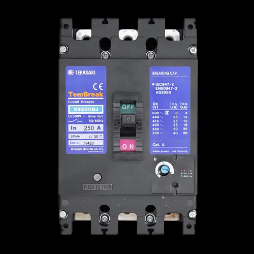TERASAKI 250 AMP 25kA TRIPLE POLE MCCB TEMBREAK XS250NJ