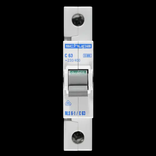 SCHUPA 63 AMP CURVE C 6kA MCB CIRCUIT BREAKER NLS 6-1/C63 032222