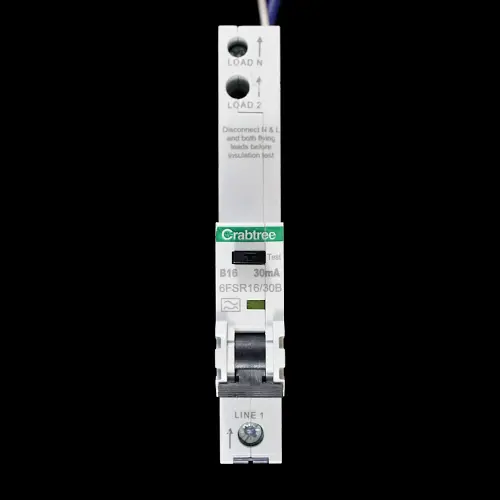 CRABTREE 16 AMP CURVE B 6kA 30mA RCBO TYPE A LOADSTAR 6FSR16/30B