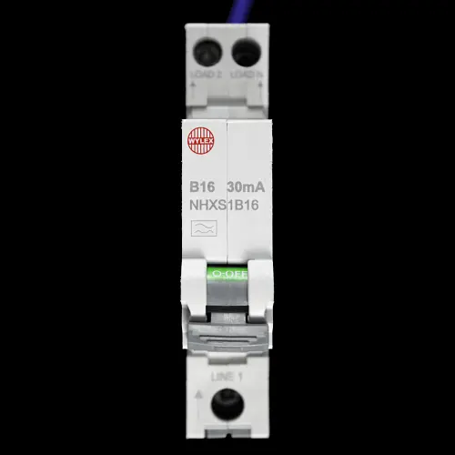 WYLEX 16 AMP CURVE B 6kA 30mA RCBO TYPE A NHXS1B16