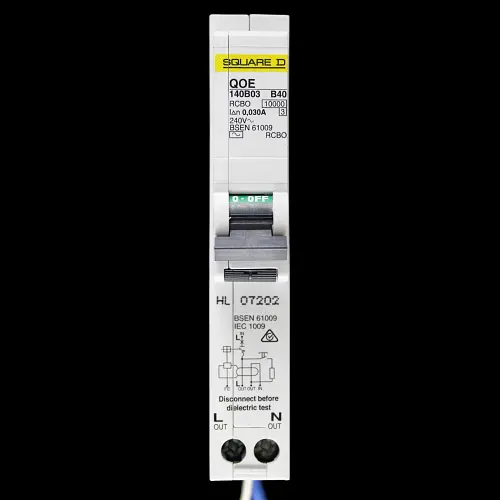 SQUARE D 40 AMP CURVE B 10kA 30mA RCBO TYPE AC QOE 140B03