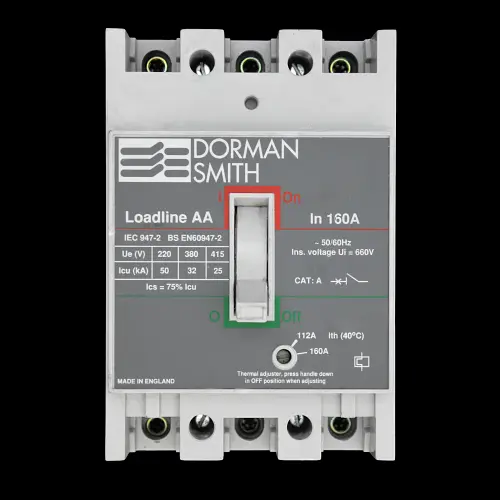DORMAN SMITH 160 AMP 25kA TRIPLE POLE MCCB LOADLINE AA LLBAAT160