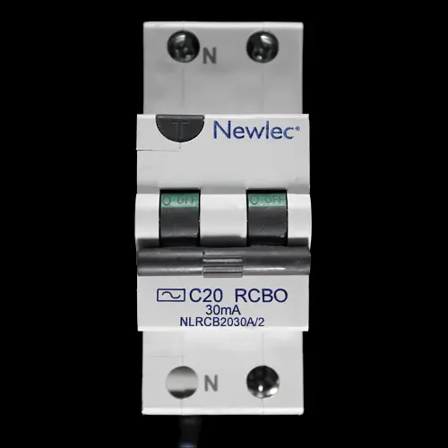 NEWLEC 20 AMP CURVE C 10kA 30mA DOUBLE POLE RCBO NLRCB2030A/2