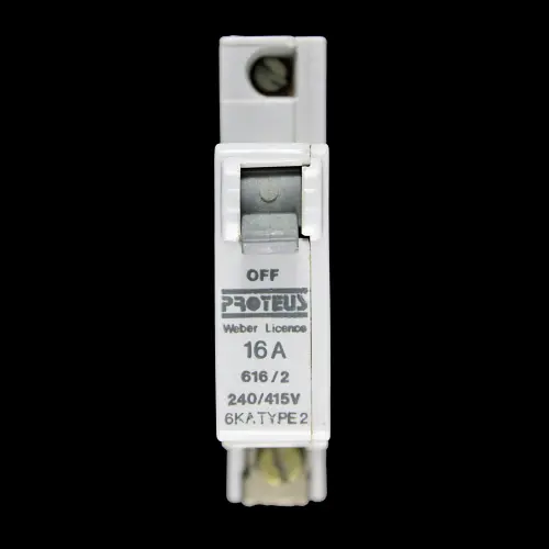 PROTEUS 16 AMP TYPE 2 6kA MCB CIRCUIT BREAKER 616/2