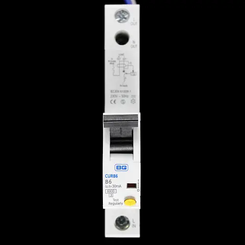 BG BRITISH GENERAL 6 AMP CURVE B 6kA 30mA RCBO TYPE AC CURB6-02