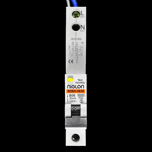 NIGLON 6 AMP CURVE B 6kA 30mA RCBO TYPE AC RCBO1-06/30