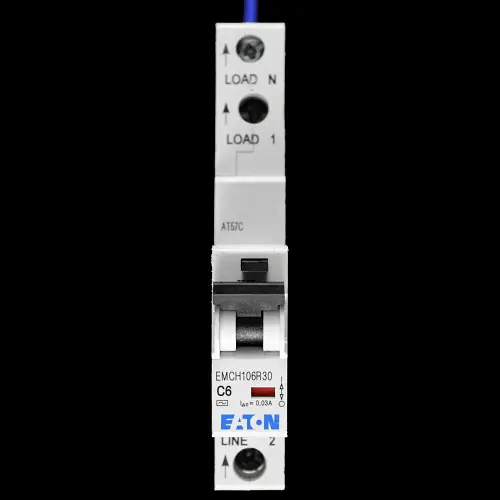 EATON 6 AMP CURVE C 10kA 30mA RCBO TYPE AC EMCH106R30