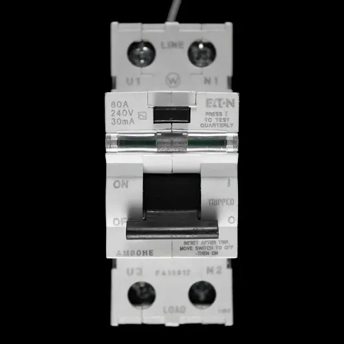 EATON 80 AMP 30mA DOUBLE POLE RCD TYPE AC AM80HE