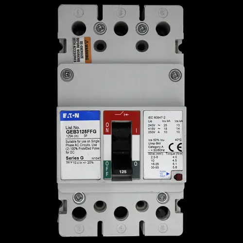 EATON 125 AMP 18kA TRIPLE POLE MCCB SERIES G GEB3125FFG