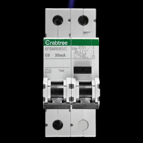 CRABTREE 6 AMP CURVE C 6kA 30mA DOUBLE POLE RCBO 6FSNR063/C