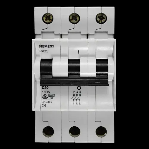 SIEMENS 20 AMP CURVE C 6kA TRIPLE POLE MCB CIRCUIT BREAKER 5SX23 5SX2