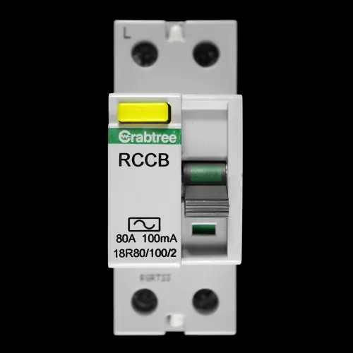 CRABTREE 80 AMP 100mA DOUBLE POLE RCD TYPE AC 18R80/100/2 LOADSTAR