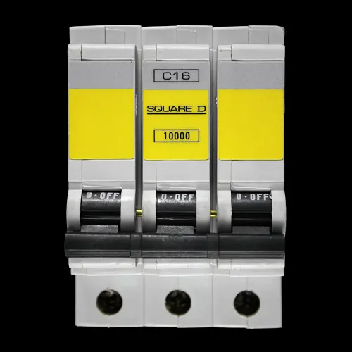 SQUARE D 16 AMP CURVE C 10kA TRIPLE POLE MCB CIRCUIT BREAKER QOE 10000