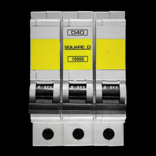 SQUARE D 40 AMP CURVE D 10kA TRIPLE POLE MCB CIRCUIT BREAKER QOE 10000