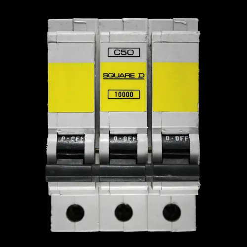 SQUARE D 50 AMP CURVE C 10kA TRIPLE POLE MCB CIRCUIT BREAKER QOE 10000