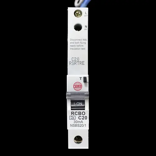 WYLEX 20 AMP CURVE C 6kA 30mA RCBO TYPE A NSBS20/1