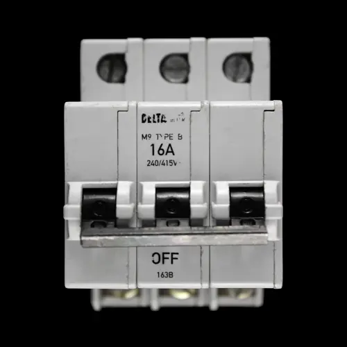 DELTA 16 AMP CURVE B M9 TRIPLE POLE MCB CIRCUIT BREAKER 163B