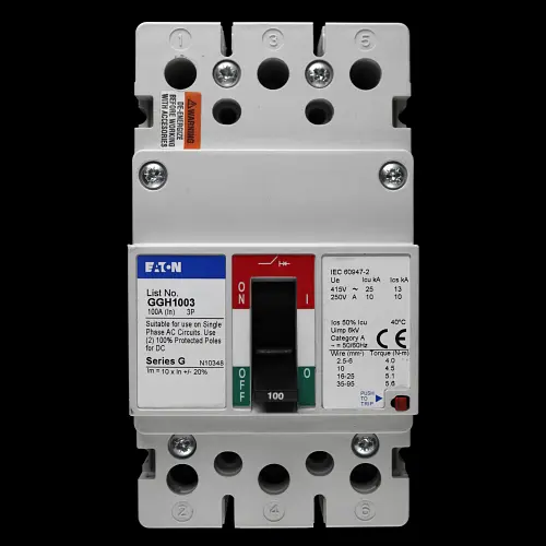 EATON 100 AMP 25kA TRIPLE POLE MCCB GGH1003