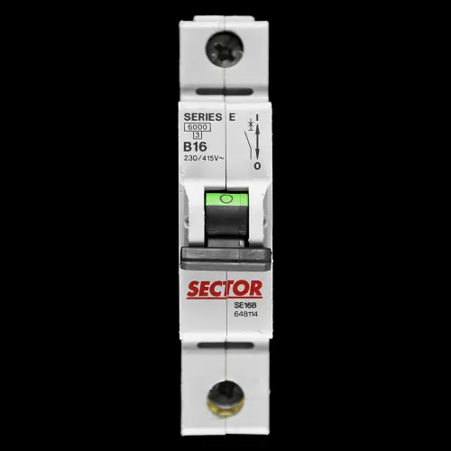 SECTOR 16 AMP CURVE B 6kA MCB CIRCUIT BREAKER SERIES E SE16B 648114