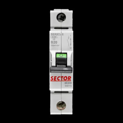 SECTOR 20 AMP CURVE B 6kA MCB CIRCUIT BREAKER SERIES E SE20B 648115
